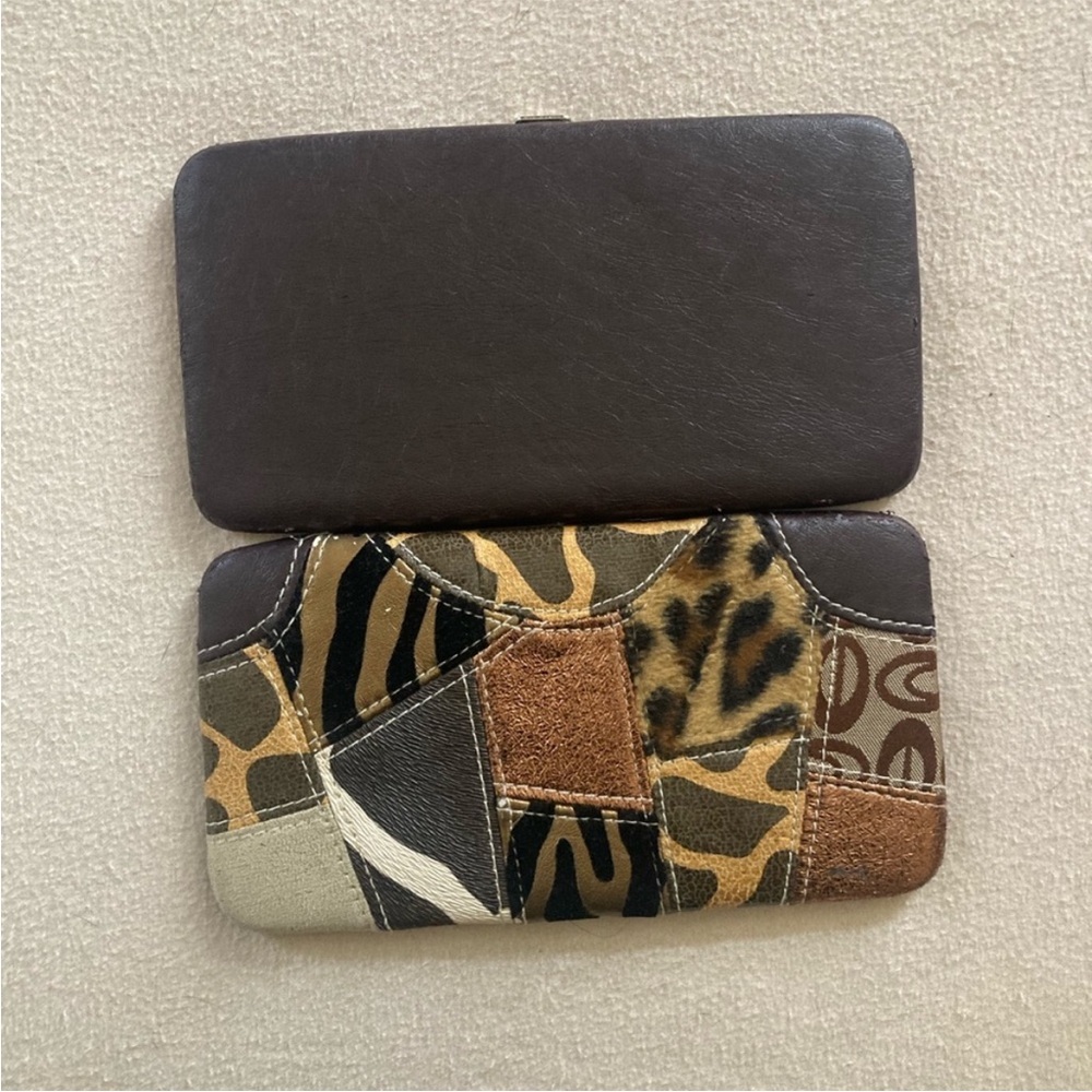 Leather Animal Hides Print Wallet Wristlet 5”X 9” - Picture 4 of 5